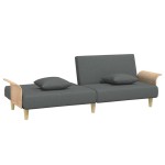 vidaXL Canapea extensibilă cu cotiere, gri închis, textil
