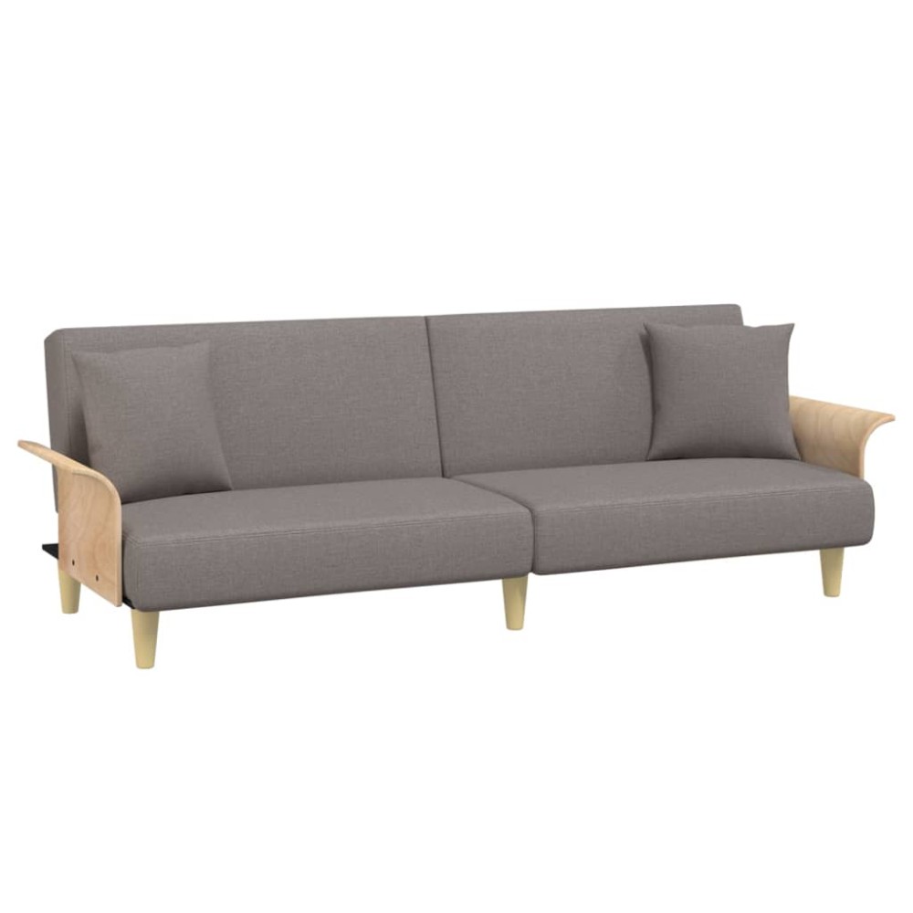 vidaXL Canapea extensibilă cu cotiere, gri taupe, textil