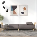 vidaXL Canapea extensibilă cu cotiere, gri taupe, textil