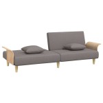 vidaXL Canapea extensibilă cu cotiere, gri taupe, textil