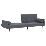 vidaXL Canapea extensibilă cu perne, gri închis, catifea
