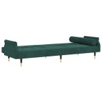 vidaXL Canapea extensibilă cu perne, verde închis, catifea vidaXL Canapea extensibilă cu perne, verde închis, catifea
