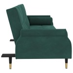 vidaXL Canapea extensibilă cu perne, verde închis, catifea vidaXL Canapea extensibilă cu perne, verde închis, catifea