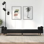 vidaXL Canapea extensibilă cu perne, negru, catifea vidaXL Canapea extensibilă cu perne, negru, catifea