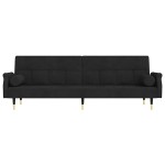 vidaXL Canapea extensibilă cu perne, negru, catifea vidaXL Canapea extensibilă cu perne, negru, catifea