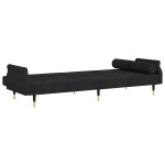 vidaXL Canapea extensibilă cu perne, negru, catifea vidaXL Canapea extensibilă cu perne, negru, catifea