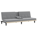 vidaXL Canapea extensibilă cu suporturi de pahar, gri deschis, textil