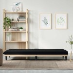 vidaXL Canapea extensibilă cu suporturi de pahare, negru, textil