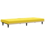vidaXL Canapea extensibilă cu suporturi de pahar, galben, textil