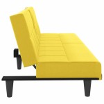 vidaXL Canapea extensibilă cu suporturi de pahar, galben, textil