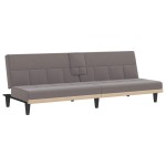 vidaXL Canapea extensibilă cu suporturi de pahare, gri taupe, textil vidaXL Canapea extensibilă cu suporturi de pahare, gri taupe, textil