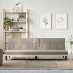vidaXL Canapea extensibilă cu suporturi de pahare, gri taupe, textil vidaXL Canapea extensibilă cu suporturi de pahare, gri taupe, textil