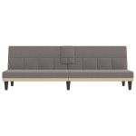 vidaXL Canapea extensibilă cu suporturi de pahare, gri taupe, textil vidaXL Canapea extensibilă cu suporturi de pahare, gri taupe, textil