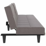 vidaXL Canapea extensibilă cu suporturi de pahare, gri taupe, textil vidaXL Canapea extensibilă cu suporturi de pahare, gri taupe, textil
