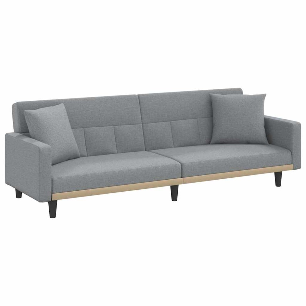 vidaXL Canapea extensibilă cu cotiere, gri deschis, textil