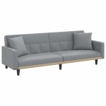 vidaXL Canapea extensibilă cu cotiere, gri deschis, textil