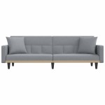 vidaXL Canapea extensibilă cu cotiere, gri deschis, textil