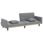 vidaXL Canapea extensibilă cu cotiere, gri deschis, textil