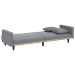 vidaXL Canapea extensibilă cu cotiere, gri deschis, textil