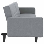 vidaXL Canapea extensibilă cu cotiere, gri deschis, textil
