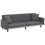 vidaXL Canapea extensibilă cu perne, gri închis, textil