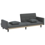vidaXL Canapea extensibilă cu perne, gri închis, textil