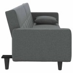 vidaXL Canapea extensibilă cu perne, gri închis, textil