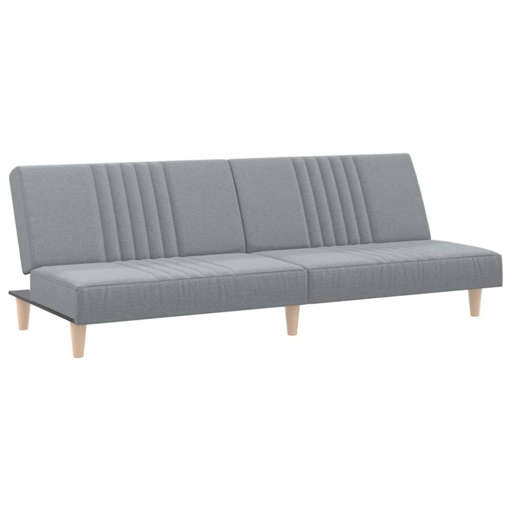 vidaXL Canapea extensibilă, gri deschis, material textil