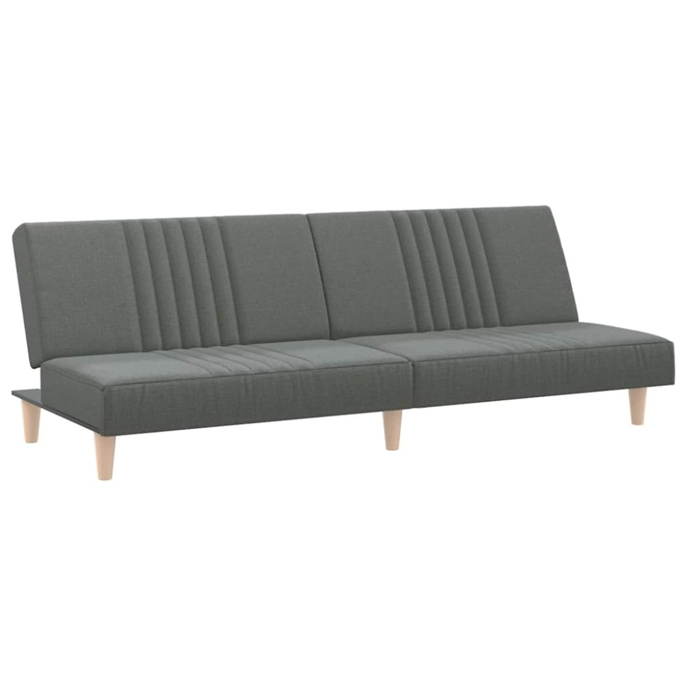 vidaXL Canapea extensibilă, gri închis, material textil