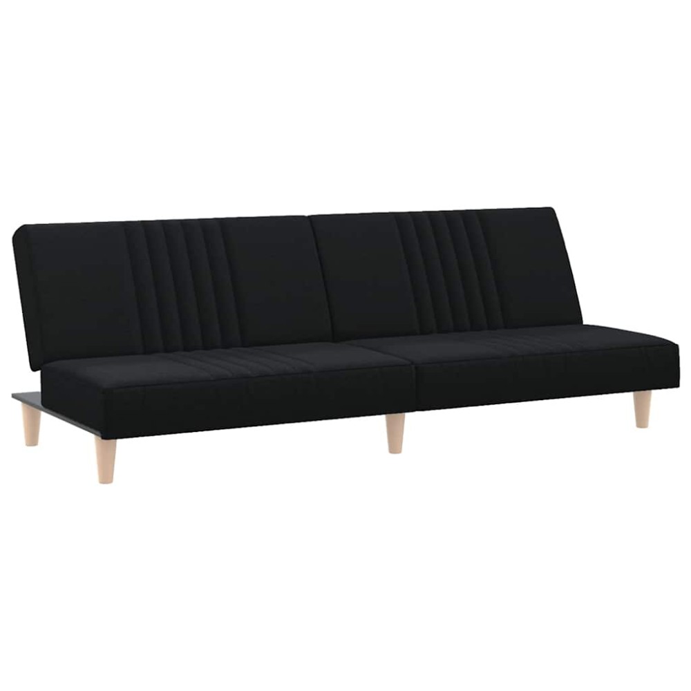 vidaXL Canapea extensibilă, negru, material textil