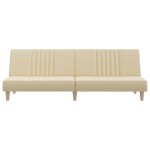 vidaXL Canapea extensibilă, crem, material textil vidaXL Canapea extensibilă, crem, material textil