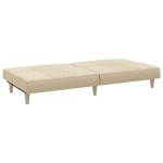 vidaXL Canapea extensibilă, crem, material textil vidaXL Canapea extensibilă, crem, material textil