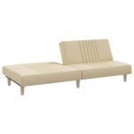 vidaXL Canapea extensibilă, crem, material textil vidaXL Canapea extensibilă, crem, material textil