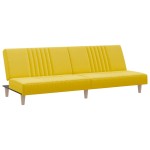 vidaXL Canapea extensibilă, galben deschis, material textil