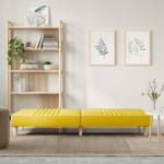 vidaXL Canapea extensibilă, galben deschis, material textil