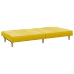 vidaXL Canapea extensibilă, galben deschis, material textil