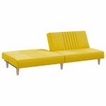 vidaXL Canapea extensibilă, galben deschis, material textil