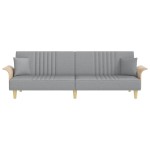 vidaXL Canapea extensibilă cu cotiere, gri deschis, textil