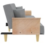 vidaXL Canapea extensibilă cu cotiere, gri deschis, textil