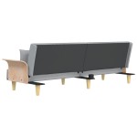 vidaXL Canapea extensibilă cu cotiere, gri deschis, textil