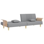 vidaXL Canapea extensibilă cu cotiere, gri deschis, textil