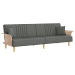 vidaXL Canapea extensibilă cu cotiere, gri închis, textil