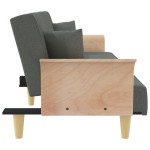 vidaXL Canapea extensibilă cu cotiere, gri închis, textil