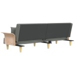 vidaXL Canapea extensibilă cu cotiere, gri închis, textil