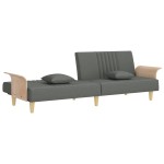 vidaXL Canapea extensibilă cu cotiere, gri închis, textil
