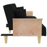vidaXL Canapea extensibilă cu cotiere, negru, textil