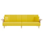 vidaXL Canapea extensibilă cu cotiere, galben deschis, textil