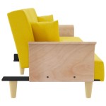 vidaXL Canapea extensibilă cu cotiere, galben deschis, textil