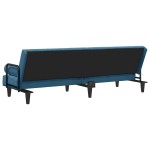 vidaXL Canapea extensibilă cu cotiere, catifea albastră