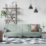 vidaXL Canapea extensibilă cu cotiere, gri deschis, catifea vidaXL Canapea extensibilă cu cotiere, gri deschis, catifea